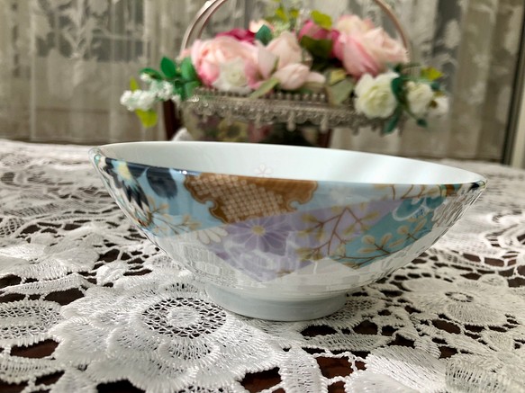 即納！桜・手毬・組紐のお茶碗❤︎ポーセラーツ 1枚目の画像