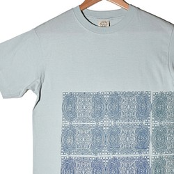 「無限大華」オーガニックコットンTシャツ(半袖)ブルー　Sサイズ 1枚目の画像