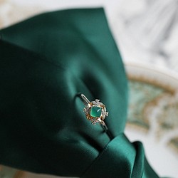天然瑪瑙　緑玉髄　指輪　リング　高級百貨店クォリティー S925 金メッキ  最高級 5A ジルコニア 1枚目の画像