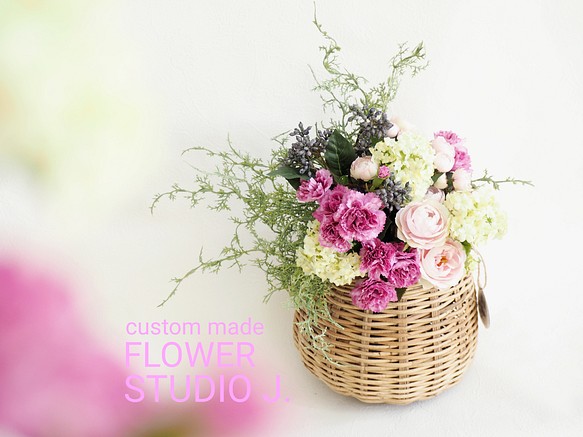 Lsize BASKET FLOWER / Carnation Bouquet アートフラワー FLOWER