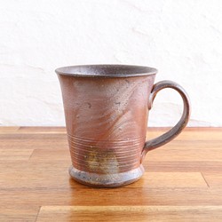 備前焼　広口マグカップ【C】【陶器・マグカップ・コップ】 1枚目の画像