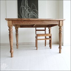 オールドチークダイニングテーブルLN 食卓テーブル 机 チーク材 古材家具 ナチュラル 銘木 総無垢 120×80cm 1枚目の画像