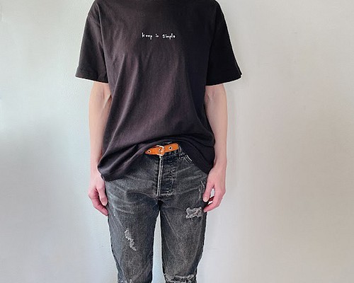 オーガニックコットンTシャツ keep it simple ブラック 黒T レディース