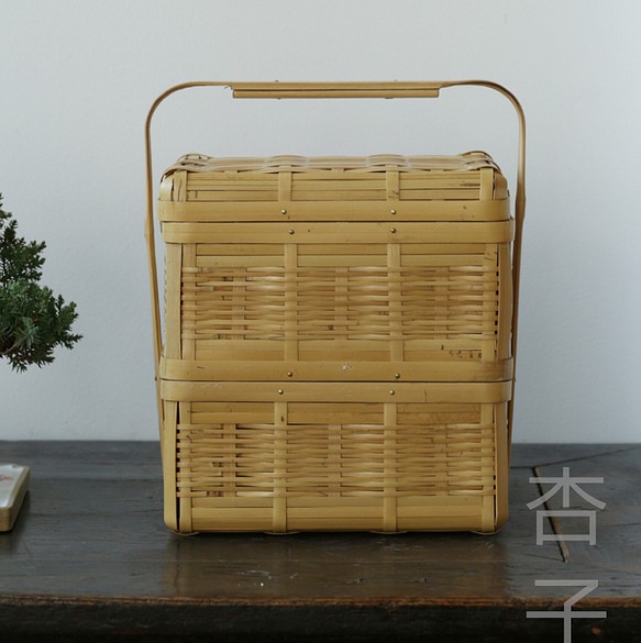 職人手作り 収納ケース 自然竹の編み上げ 茶道具収納