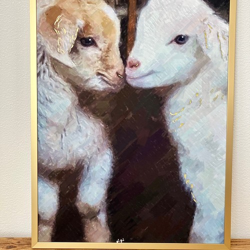 goat twins』二匹の山羊さん 絵画 pipi 通販｜Creema(クリーマ)