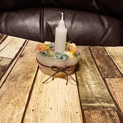 ボタニカルなワックスバーのキャンドルホルダー風飾りとろうそく＾＾ 1枚目の画像