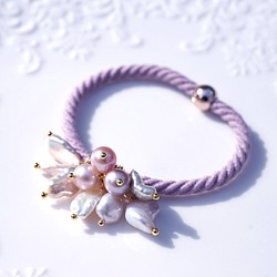 ☆ 薰衣草珍珠與巴洛克珍珠櫻桃色髮箍～Cherryblossom 第1張的照片