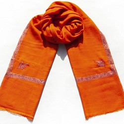 カシミヤ 刺繍 カシミヤ スカーフ ピュア ウール スカーフ ショール リング フリース ショール - 花 交換 ギフト 母の日 1枚目の画像
