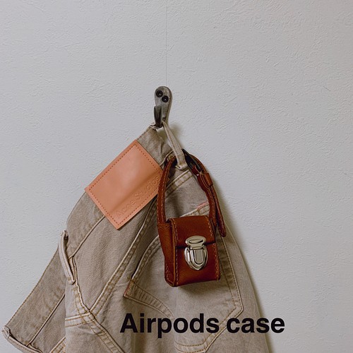 イタリアンレザーAirpods case◇イヤホンケース エアポッツケース 充電 ...