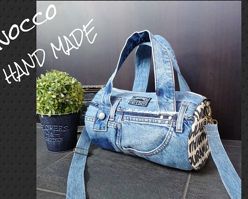 No.193【DENIM✖️ドラム缶型BAG❤️】デニムリメイク