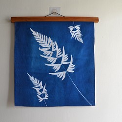 藍曬掛布 - 半邊旗 Botanic Cyanotype Decoration - Ferns 第1張的照片