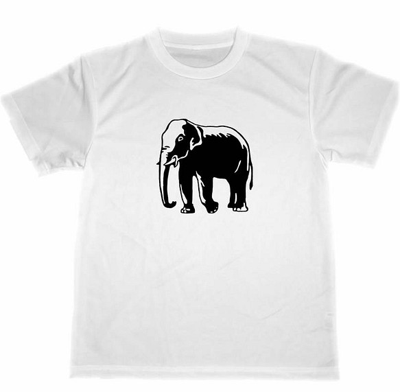 象　ドライ　Tシャツ　アニマル　ゾウ　グッズ　動物園 1枚目の画像