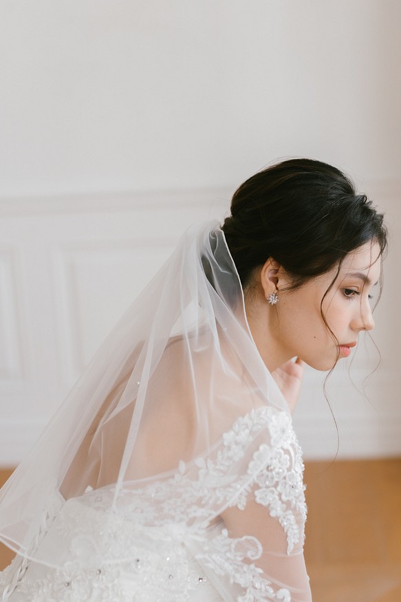 Miller 米樂婚飾品牌 - 珍珠單層短頭紗 第1張的照片