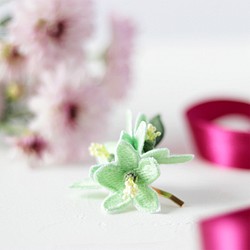 翡翠色の桜✿ポニーフック 1枚目の画像