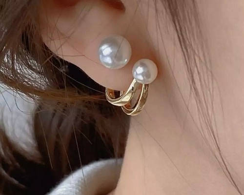 silver925＊2粒パールピアス ピアス（スタッド・一粒） stella_lune