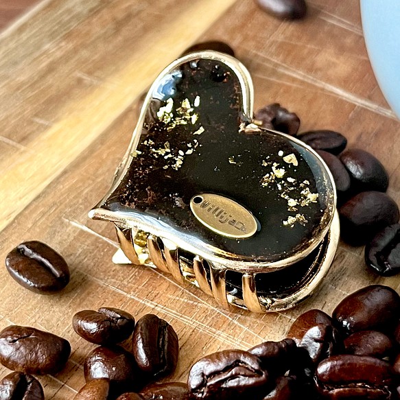 【caffeine】コーヒー豆のハートミニクリップ 1枚目の画像