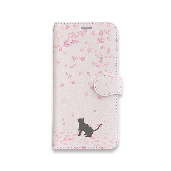 桜 drops (桜色ver.)　手帳型ケース　スマホケース　iPhoneケース 1枚目の画像