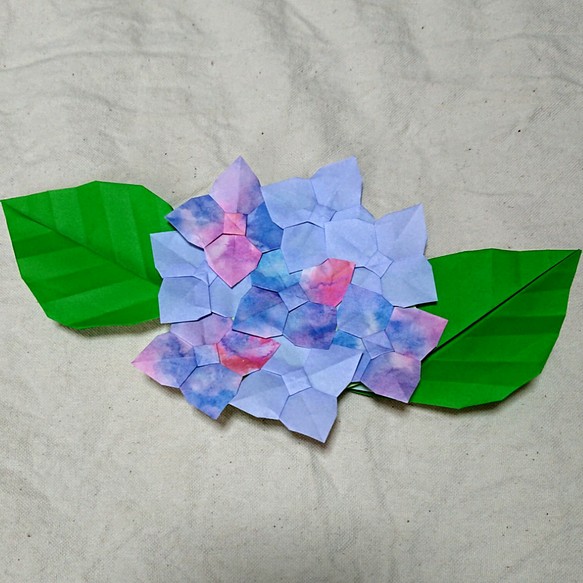 紫陽花(うす紫)・２個セット・折り紙・６月・壁面【★送料無料★】 1枚目の画像