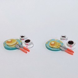 喫茶デリシャス コーヒーパンケーキセット ミニチュア 1枚目の画像