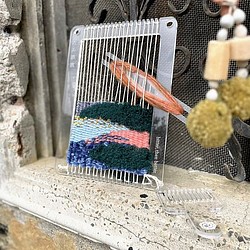 透明壓克力 攜帶梭織板 附梭織工具 送毛線 教學影片 / 簡易織布 Acrylic Weaving Loom Kit 第1張的照片