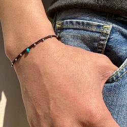 Turquoise x Silver Beads Bracelet – ターコイズxシルバービーズ ブレスレット – 1枚目の画像