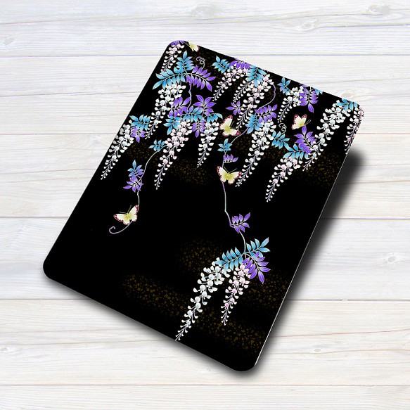 iPadケース ★藤の花と蝶　手帳型ケース ※2タイプから選べます 2枚目の画像