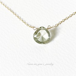 14kgf green amethyst necklace 1枚目の画像