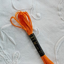 アンティーク DMC 刺繍糸 人絹 橙 1枚目の画像