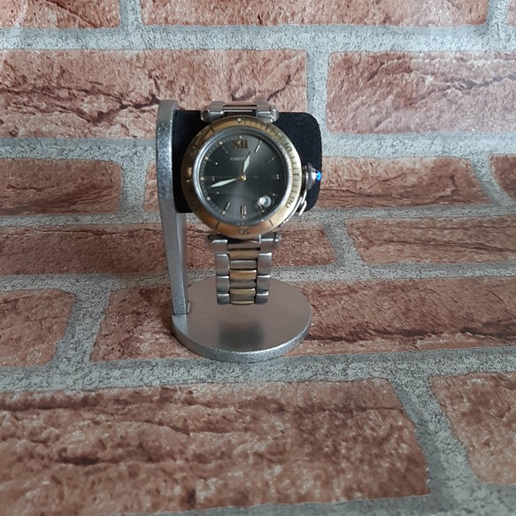 名入れ　刻印　ラッピング　ブラックスポンジ１本掛け腕時計スタンド　 1枚目の画像