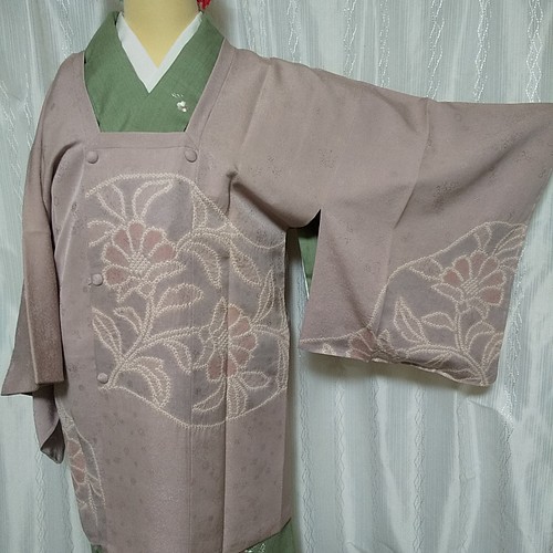 単品購入可 可愛い刺繍の紬のお着物 綺麗なミントグリーン | www