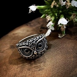 【情人節】 貓頭鷹 owl 925純銀 戒指 第1張的照片