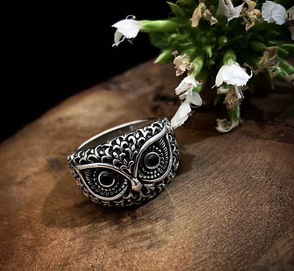 【情人節】 貓頭鷹 owl 925純銀 戒指 第1張的照片