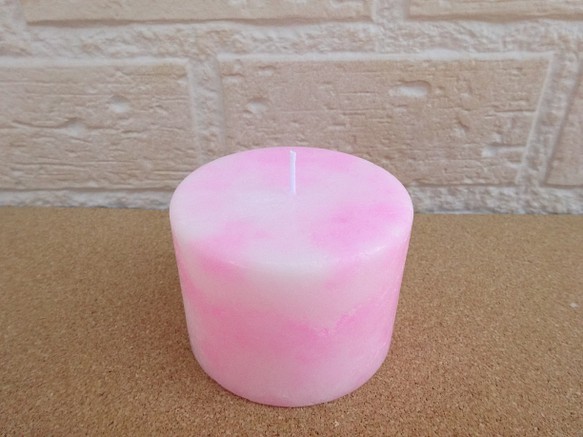 春色のマーブルキャンドル ピラータイプ fluorescent pink 1枚目の画像