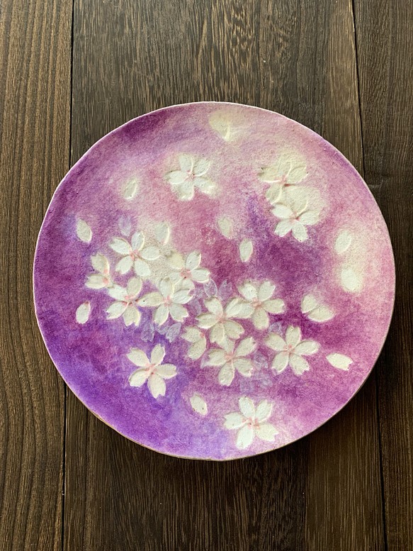桜　オーブン陶土のお皿 1枚目の画像