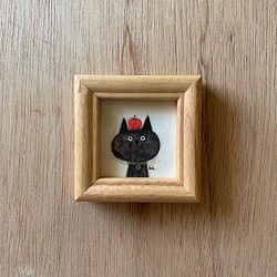 「林檎と黒猫」ミニ額 原画 イラスト pukkoa_kats 通販｜Creema