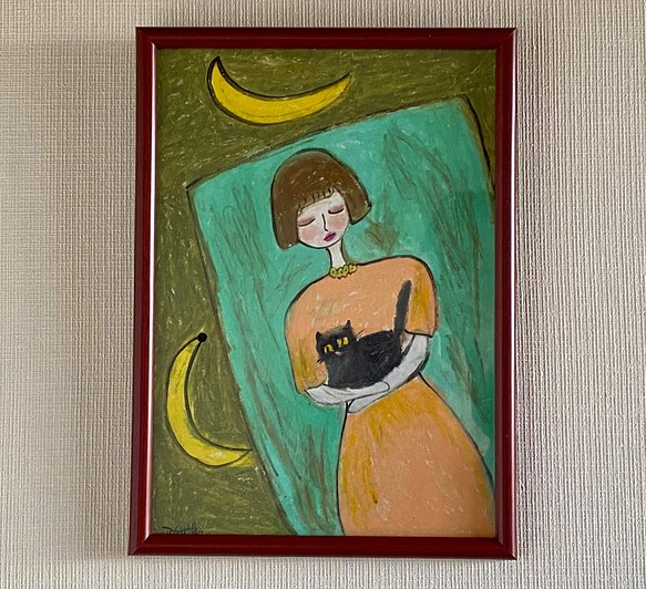 絵画 。壁掛け絵原画手描き【かわいい猫たちの楽しいワインパーティー】