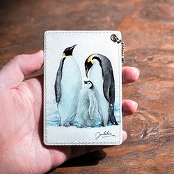 パスケース｜水彩画ペンギン 1枚目の画像