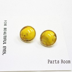 [2 件] 大圓耳環 [黃色] [鈦柱/無扣] -mt-3996 第1張的照片