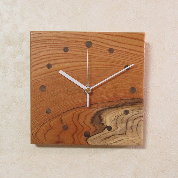 天然木 欅（ケヤキ）　木製時計66（掛け時計） 1枚目の画像