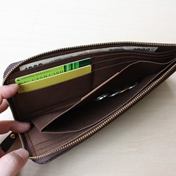 【新柄】ツイード模様のスリムな長財布　L字型 11枚目の画像