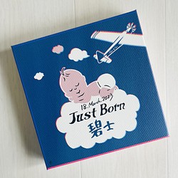 Just Born イラストキャンバスボード 【出産祝いや誕生の記念に！】ウェルカムボード 1枚目の画像