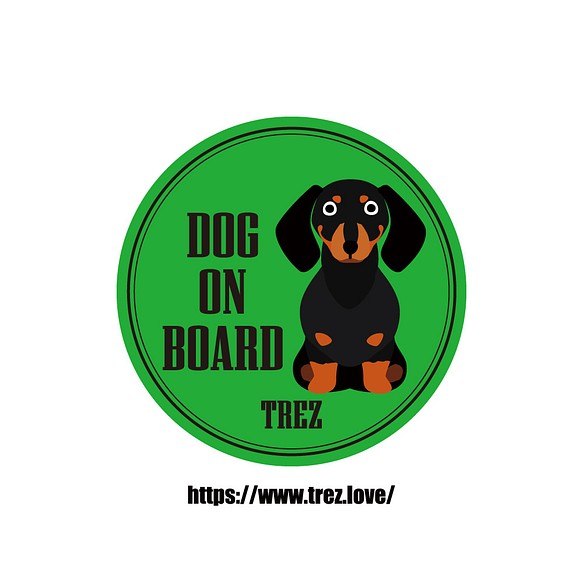 全8色 名前入り DOG ON BOARD ダックスフンド ポップアート マグネット 1枚目の画像