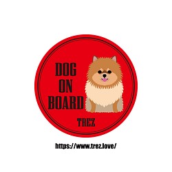 全8色 名前入り DOG ON BOARD ポメラニアン ポップアート マグネット 1枚目の画像