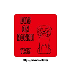 全8色 名前入り DOG ON BOARD イングリッシュスプリンガースパニエル ラインアート マグネット 1枚目の画像