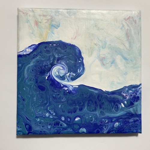 アクリルフルイドアート作品名『cielo y mar（シエロ・イ・マル)空と海