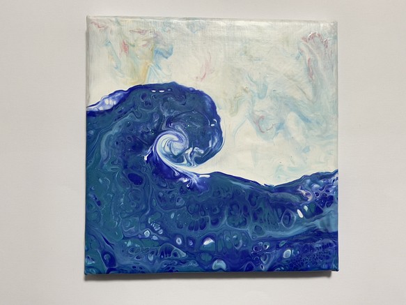 アクリルフルイドアート作品名『cielo y mar（シエロ・イ・マル)空と海