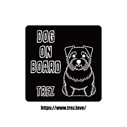 全8色 名前入り DOG ON BOARD ノーフォークテリア ラインアート マグネット 1枚目の画像