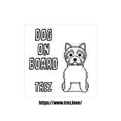全8色 名前入り DOG ON BOARD ウエスト ハイランド ホワイト テリア ラインアート マグネット 1枚目の画像
