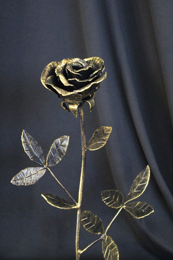 鉄のバラ 鉄の造形 薔薇のオブジェ オーダーメイド 手造 造形作品 鉄の