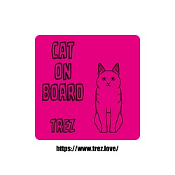 全8色 名前入り CAT ON BOARD ターキッシュアンゴラ ラインアート マグネット 1枚目の画像